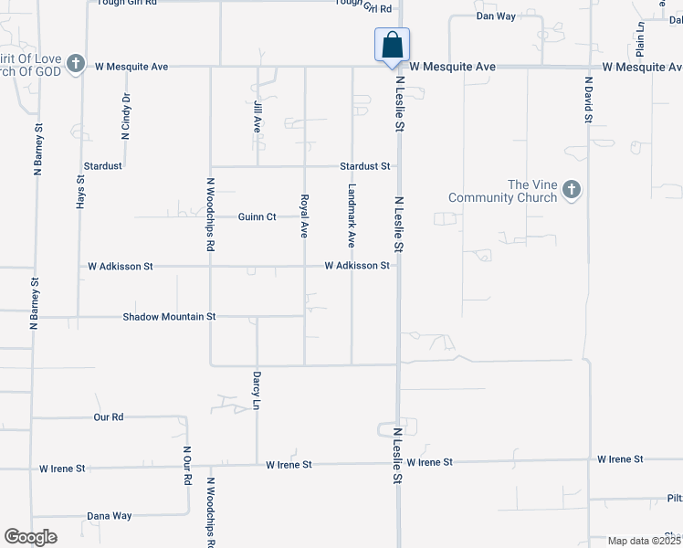 map of restaurants, bars, coffee shops, grocery stores, and more near 1480 Landmark Avenue in Pahrump