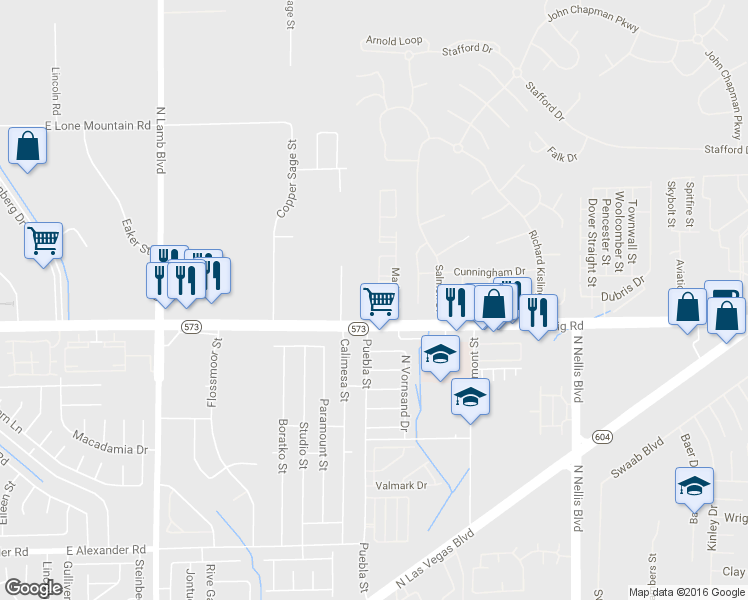 map of restaurants, bars, coffee shops, grocery stores, and more near 4464 Calimesa Street in Las Vegas