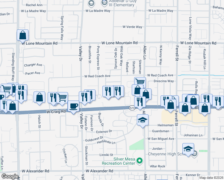 map of restaurants, bars, coffee shops, grocery stores, and more near 4003 Captain Morgan Avenue in North Las Vegas