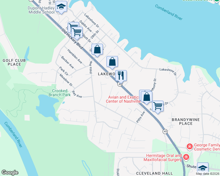 map of restaurants, bars, coffee shops, grocery stores, and more near 737 Stone Hedge Drive in Nashville
