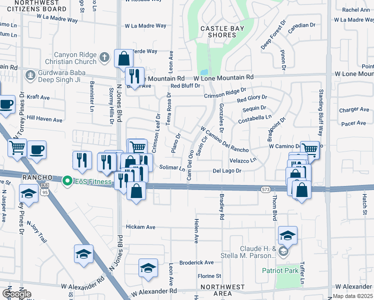map of restaurants, bars, coffee shops, grocery stores, and more near 4512 Inez Drive in Las Vegas