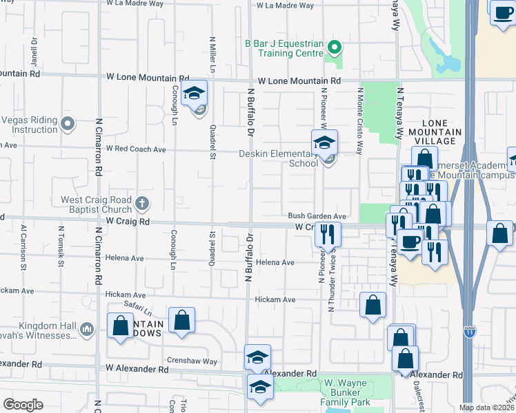 map of restaurants, bars, coffee shops, grocery stores, and more near 7521 Heather Knoll Circle in Las Vegas