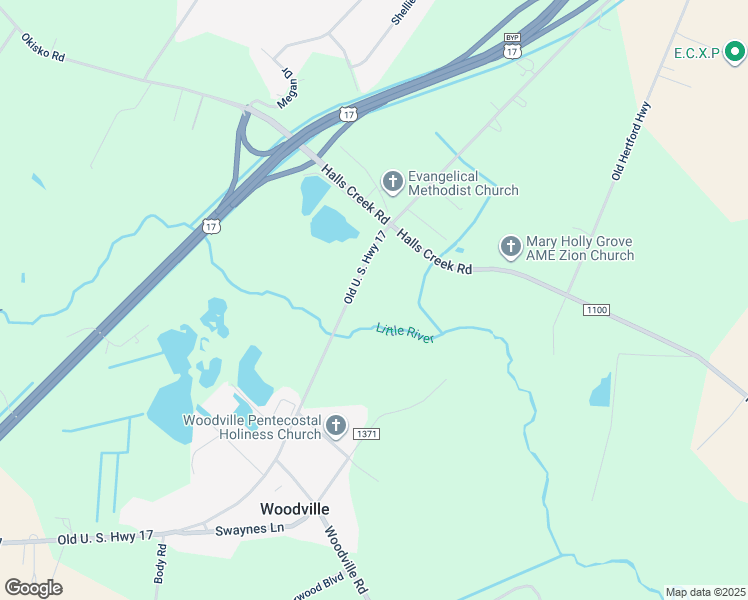 map of restaurants, bars, coffee shops, grocery stores, and more near 586 Old US 17 in Elizabeth City