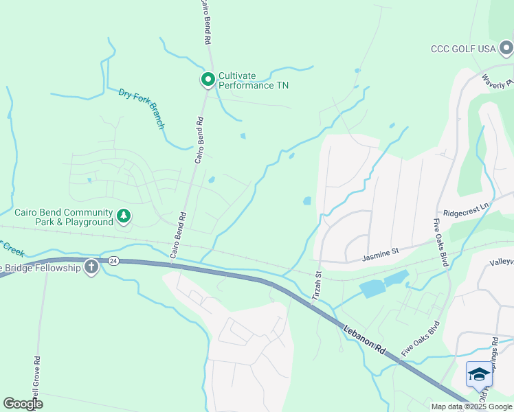 map of restaurants, bars, coffee shops, grocery stores, and more near 121 Cairo Bend Road in Lebanon