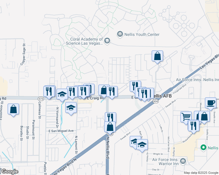 map of restaurants, bars, coffee shops, grocery stores, and more near 4454 Pineham Court in Las Vegas