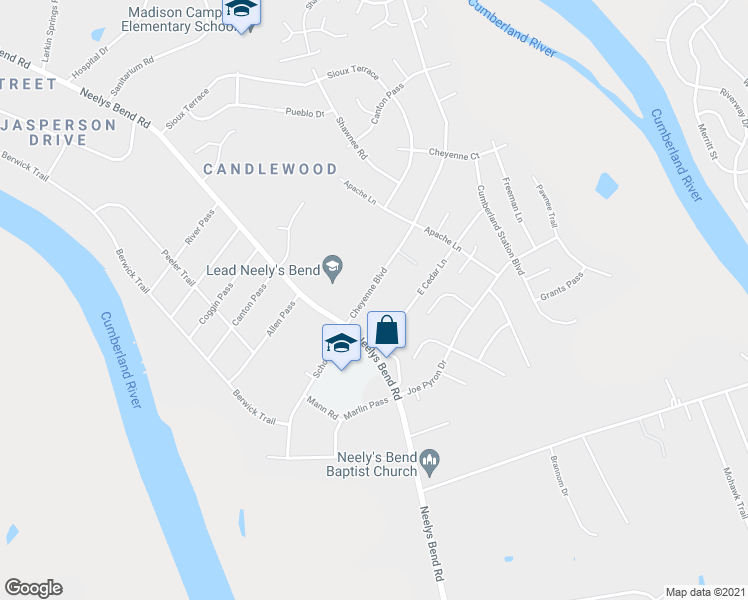 map of restaurants, bars, coffee shops, grocery stores, and more near 1301 Neelys Bend Road in Nashville