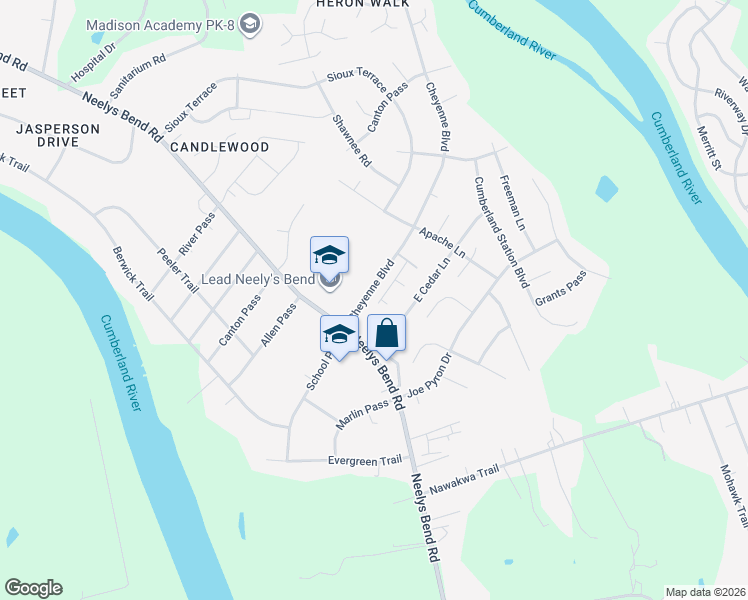 map of restaurants, bars, coffee shops, grocery stores, and more near 1301 Neelys Bend Road in Nashville