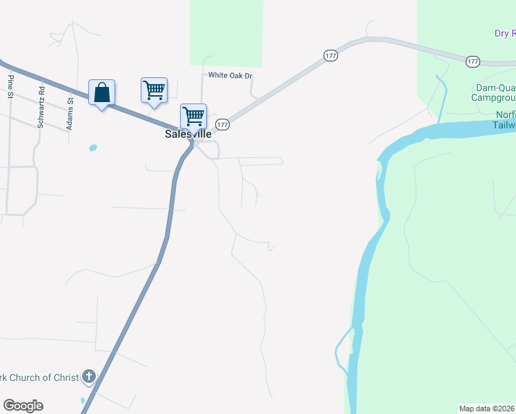 map of restaurants, bars, coffee shops, grocery stores, and more near 130 Kendall Drive in Salesville