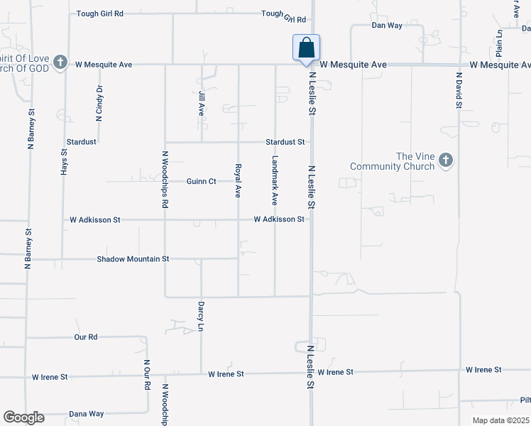 map of restaurants, bars, coffee shops, grocery stores, and more near 1480 Landmark Avenue in Pahrump