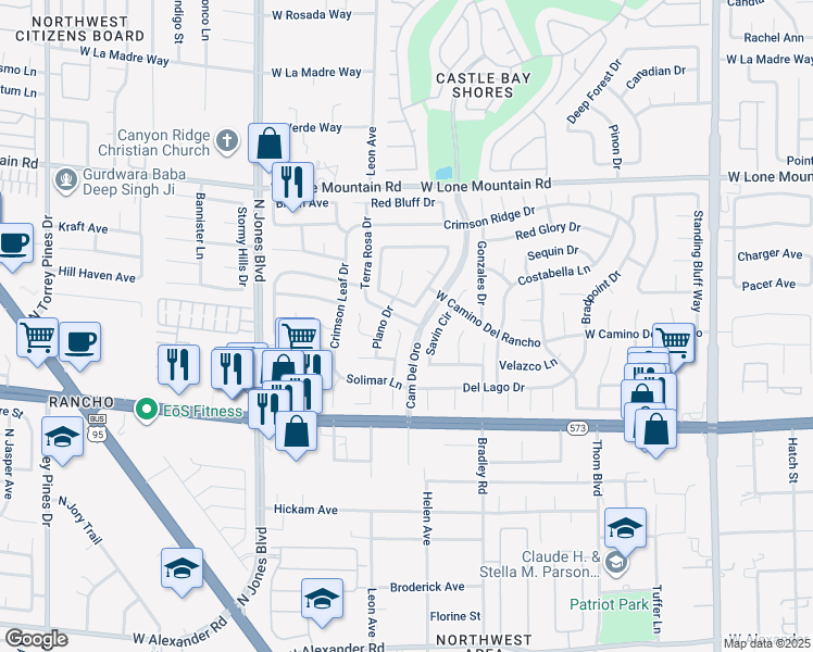 map of restaurants, bars, coffee shops, grocery stores, and more near 4512 Inez Drive in Las Vegas
