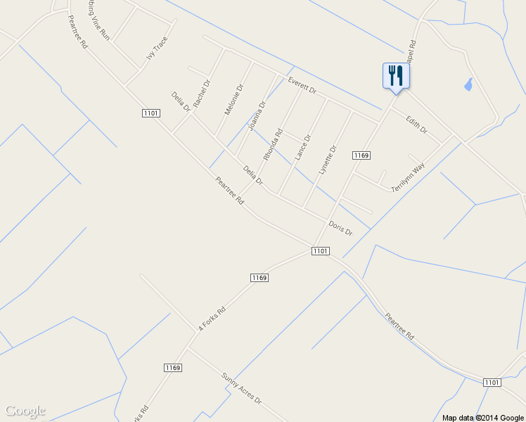 map of restaurants, bars, coffee shops, grocery stores, and more near 2352 Peartree Road in Elizabeth City