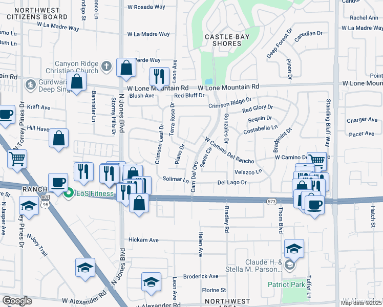map of restaurants, bars, coffee shops, grocery stores, and more near 4512 Inez Drive in Las Vegas