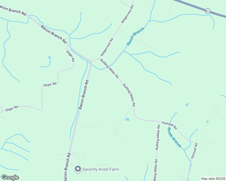 map of restaurants, bars, coffee shops, grocery stores, and more near 181 Bulldog Miller Road in Jonesborough