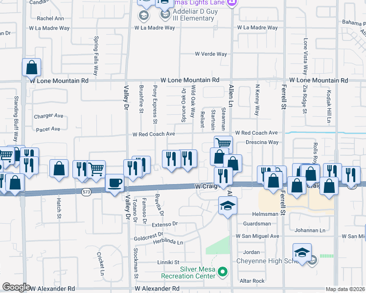 map of restaurants, bars, coffee shops, grocery stores, and more near 4003 Captain Morgan Avenue in North Las Vegas