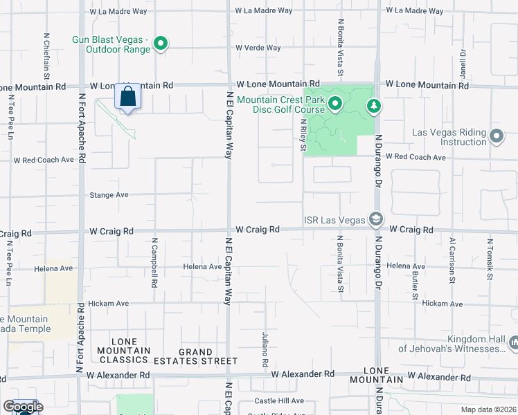 map of restaurants, bars, coffee shops, grocery stores, and more near 8745 West Craig Road in Las Vegas