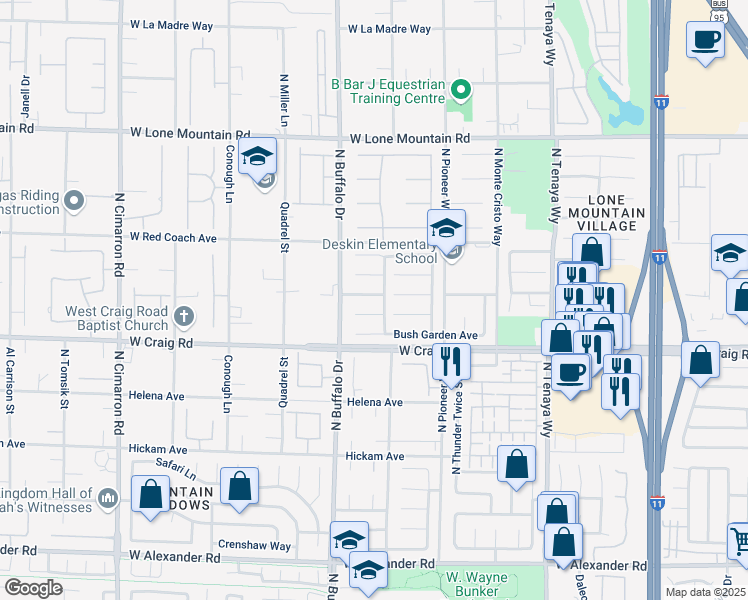 map of restaurants, bars, coffee shops, grocery stores, and more near 7505 Cobal Canyon Lane in Las Vegas