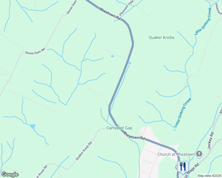 map of restaurants, bars, coffee shops, grocery stores, and more near 1545 Rheatown Road in Chuckey