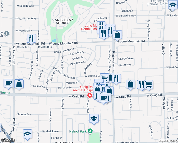 map of restaurants, bars, coffee shops, grocery stores, and more near 4553 Rapallo Court in Las Vegas