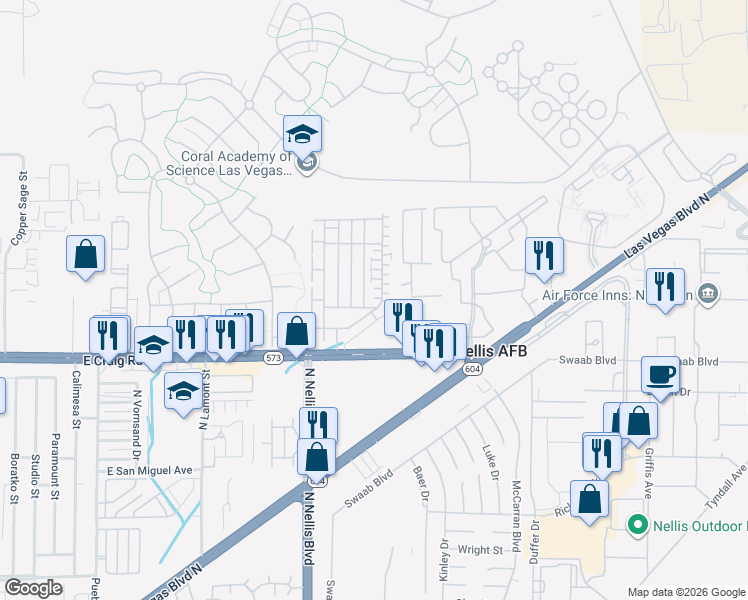 map of restaurants, bars, coffee shops, grocery stores, and more near 4537 Lime Straight Drive in Las Vegas