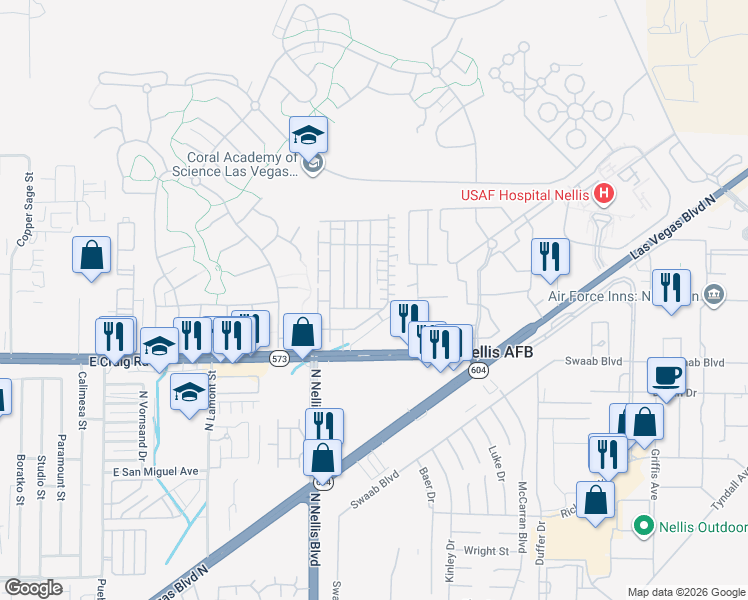 map of restaurants, bars, coffee shops, grocery stores, and more near 4537 Lime Straight Drive in Las Vegas