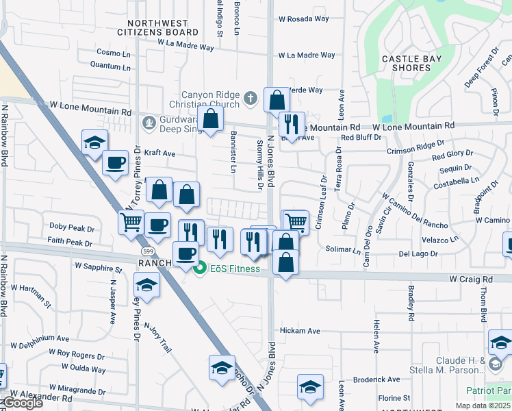 map of restaurants, bars, coffee shops, grocery stores, and more near 4521 Imperial Orchard Street in Las Vegas