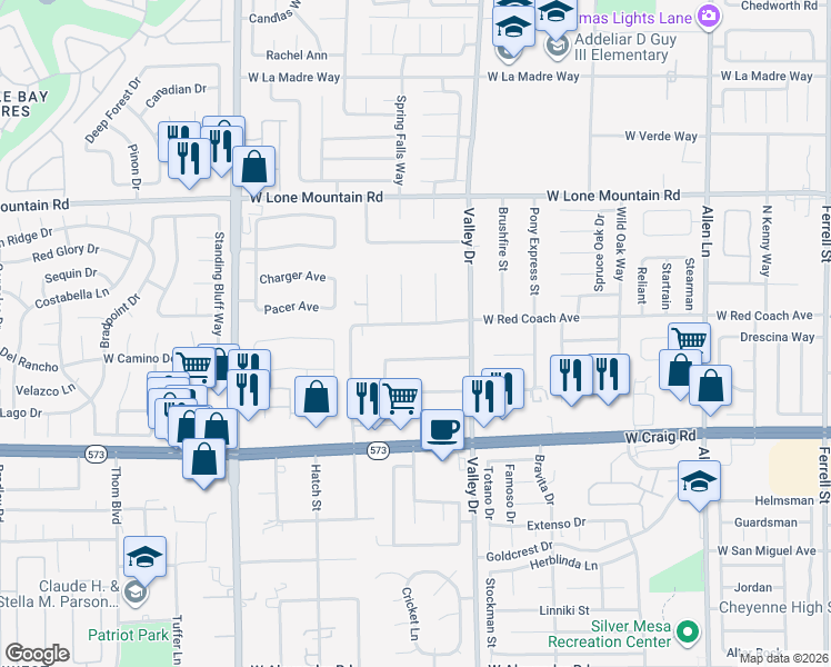 map of restaurants, bars, coffee shops, grocery stores, and more near 4605 Country Gables Court in North Las Vegas