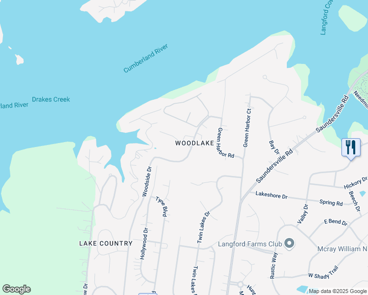 map of restaurants, bars, coffee shops, grocery stores, and more near 4803 Quail Hollow Drive in Green Hill