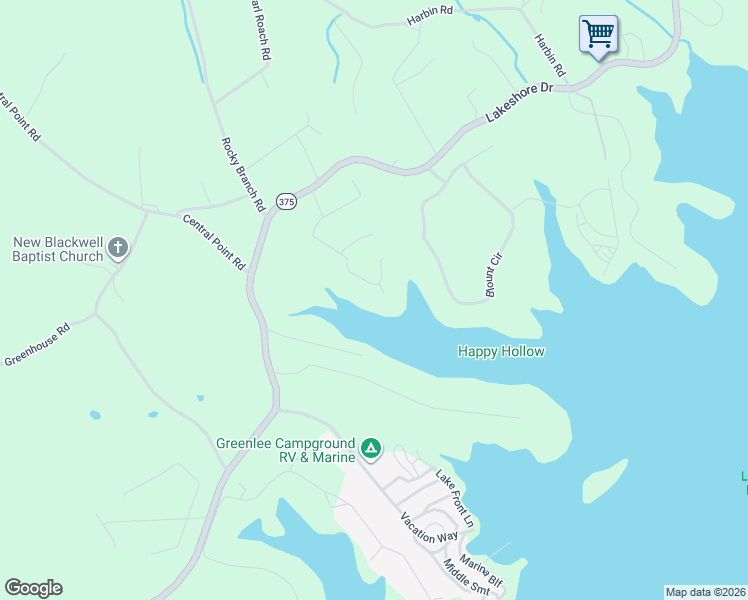 map of restaurants, bars, coffee shops, grocery stores, and more near 360 Cherokee Cove in Rutledge