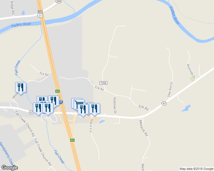 map of restaurants, bars, coffee shops, grocery stores, and more near 4008 Muncus Road in Jonesville