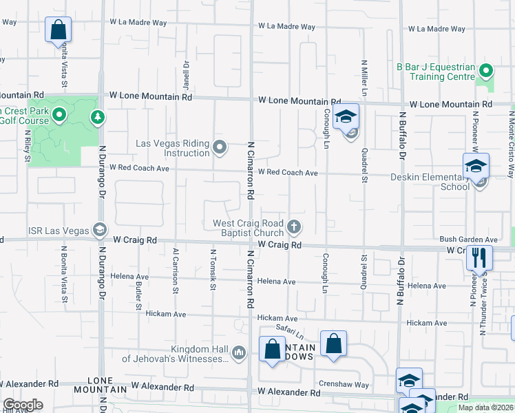 map of restaurants, bars, coffee shops, grocery stores, and more near 7982 Lookout Rock Circle in Las Vegas