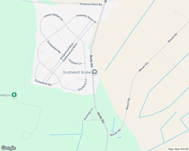 map of restaurants, bars, coffee shops, grocery stores, and more near 676 Body Road in Elizabeth City