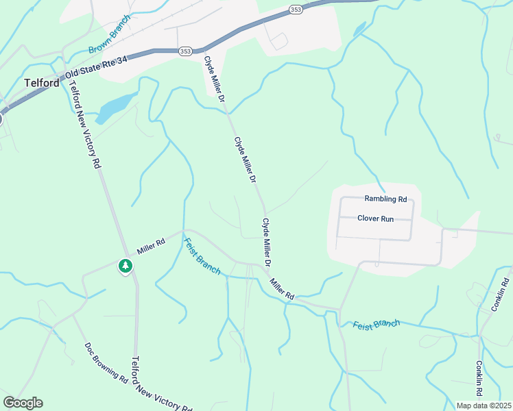 map of restaurants, bars, coffee shops, grocery stores, and more near 238 Clyde Miller Drive in Telford