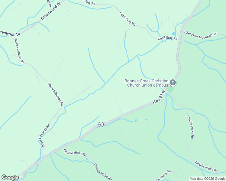 map of restaurants, bars, coffee shops, grocery stores, and more near 136 Triple H Lane in Jonesborough