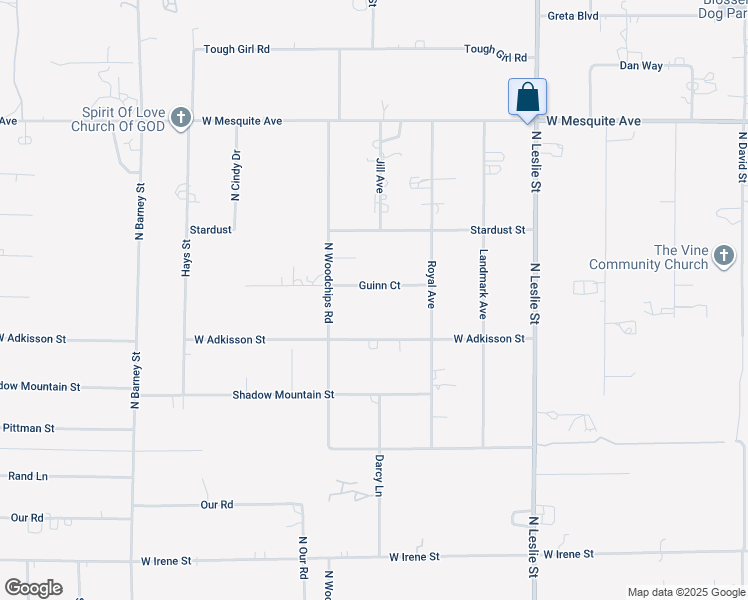 map of restaurants, bars, coffee shops, grocery stores, and more near 2381 Guinn Court in Pahrump