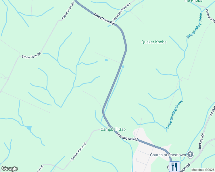 map of restaurants, bars, coffee shops, grocery stores, and more near 1545 Rheatown Road in Chuckey