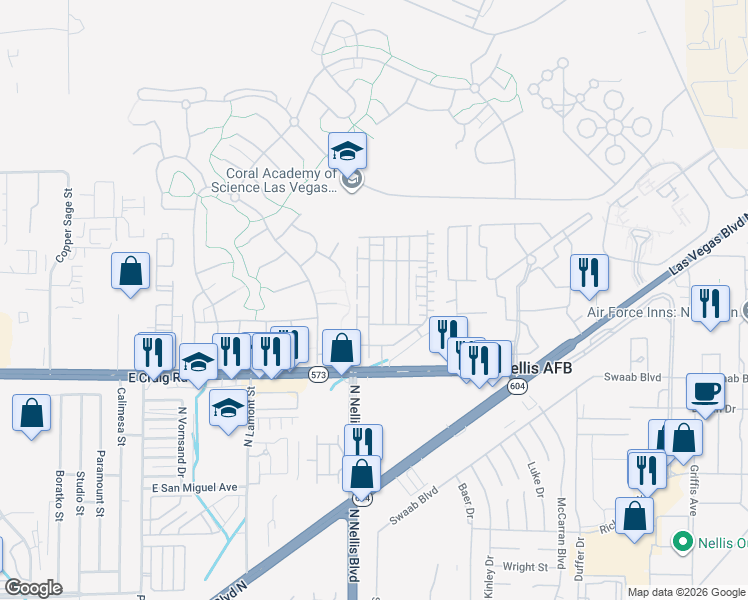 map of restaurants, bars, coffee shops, grocery stores, and more near 4534 Dover Straight Street in Las Vegas