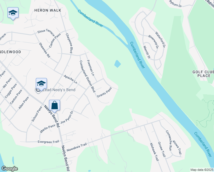 map of restaurants, bars, coffee shops, grocery stores, and more near 1120 Pawnee Trail in Nashville