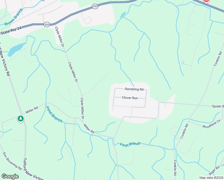 map of restaurants, bars, coffee shops, grocery stores, and more near 309 Rambling Road in Jonesborough