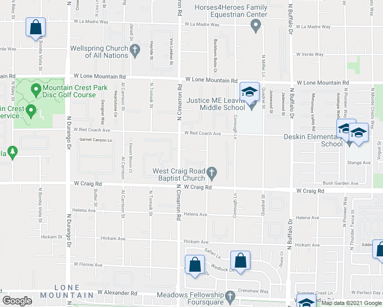 map of restaurants, bars, coffee shops, grocery stores, and more near 4530 North Cimarron Road in Las Vegas