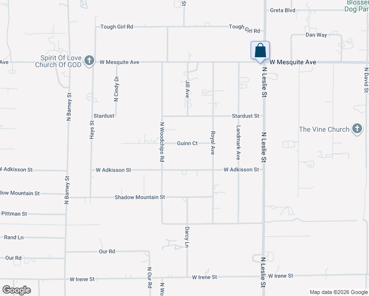 map of restaurants, bars, coffee shops, grocery stores, and more near 2381 Guinn Court in Pahrump
