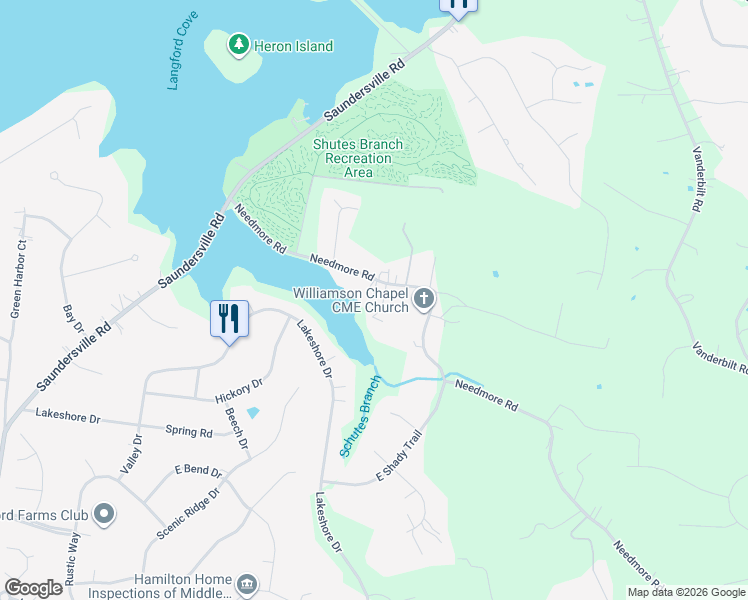 map of restaurants, bars, coffee shops, grocery stores, and more near 1785 Needmore Road in Green Hill