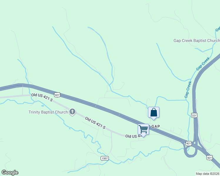 map of restaurants, bars, coffee shops, grocery stores, and more near 272 Ridgewood Road in Deep Gap