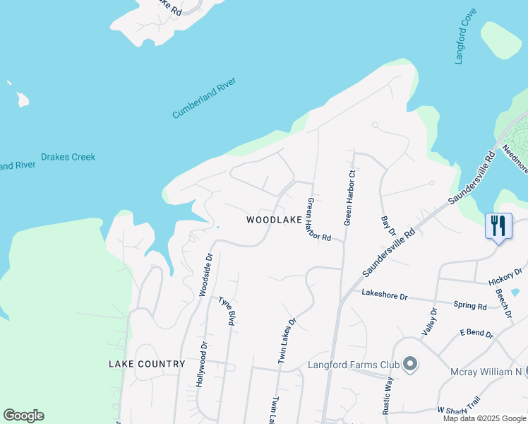 map of restaurants, bars, coffee shops, grocery stores, and more near 4828 Club Drive in Green Hill