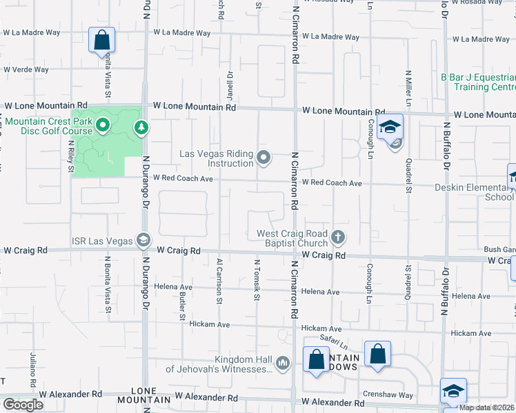 map of restaurants, bars, coffee shops, grocery stores, and more near 8102 Yucca Springs Drive in Las Vegas