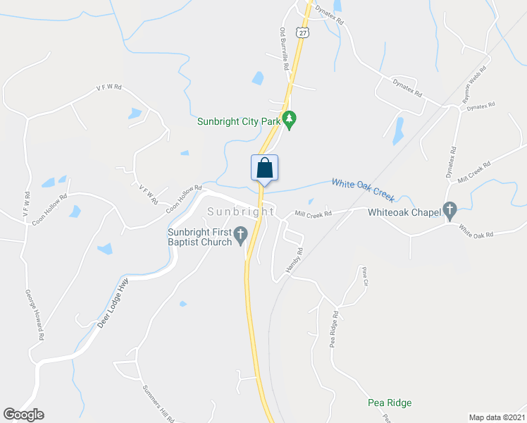 map of restaurants, bars, coffee shops, grocery stores, and more near 7919 Morgan County Highway in Sunbright