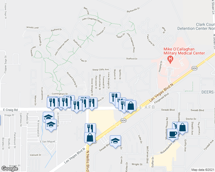 map of restaurants, bars, coffee shops, grocery stores, and more near 4549 Lime Straight Drive in Las Vegas