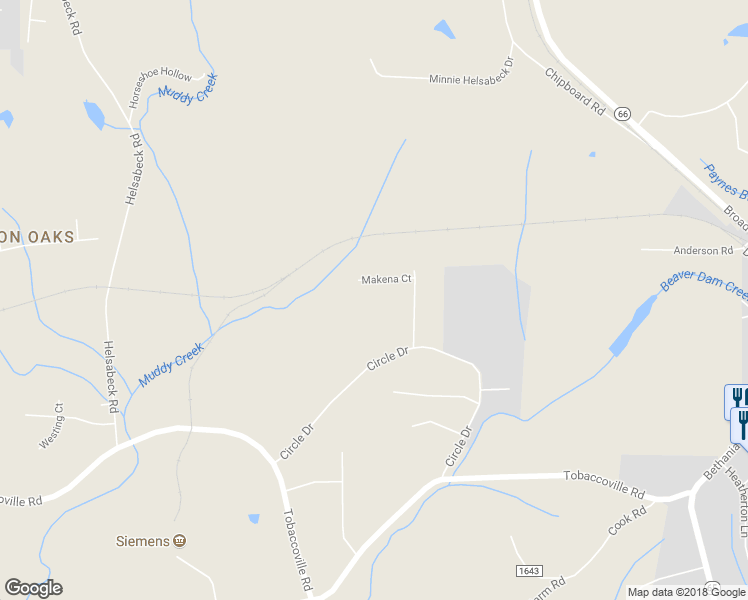 map of restaurants, bars, coffee shops, grocery stores, and more near 8723 Makena Court in Rural Hall