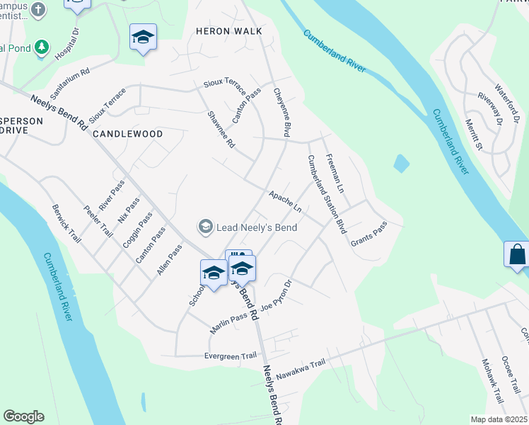 map of restaurants, bars, coffee shops, grocery stores, and more near 1301 Neelys Bend Road in Nashville