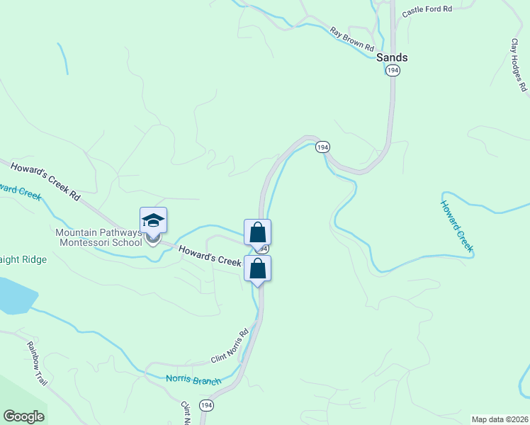 map of restaurants, bars, coffee shops, grocery stores, and more near 1904 State Highway 194 in Boone