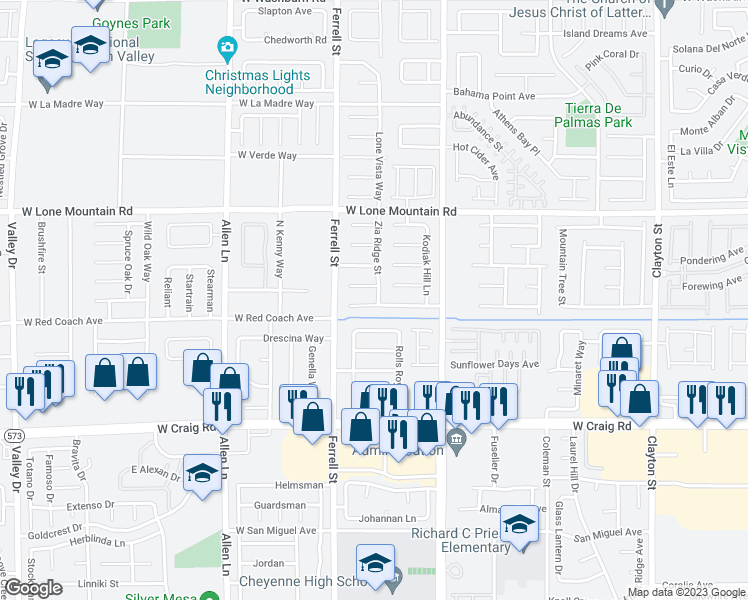 map of restaurants, bars, coffee shops, grocery stores, and more near 3118 Bradford Hill Avenue in North Las Vegas